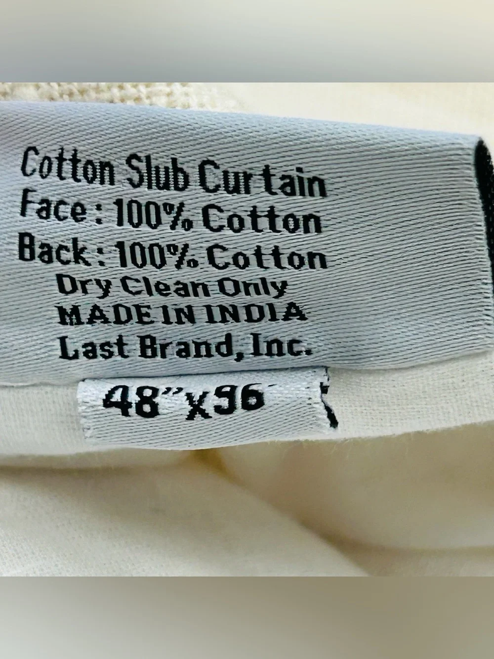 QUINCE Set Of 2 48x96 Cotton Slub Curtains Natural 9936